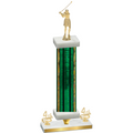 Premium Single Green Glacier Fourth Place Golf Trophy