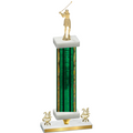 Premium Single Green Glacier Year Golf Trophy