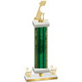 Premium Single Green Glacier Second Place Golf Trophy