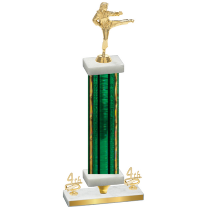 Premium Single Green Glacier Fourth Place Karate Trophy