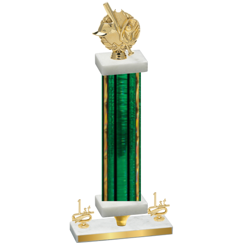 Premium Single Green Glacier First Place Baseball Trophy