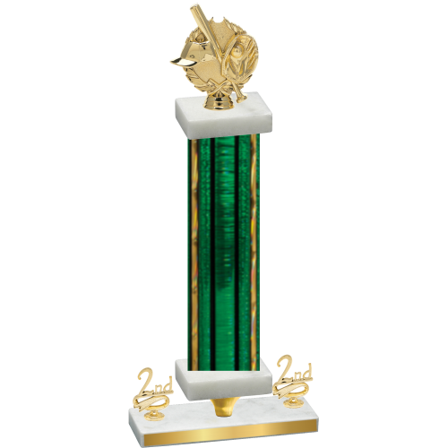 Premium Single Green Glacier Second Place Baseball Trophy