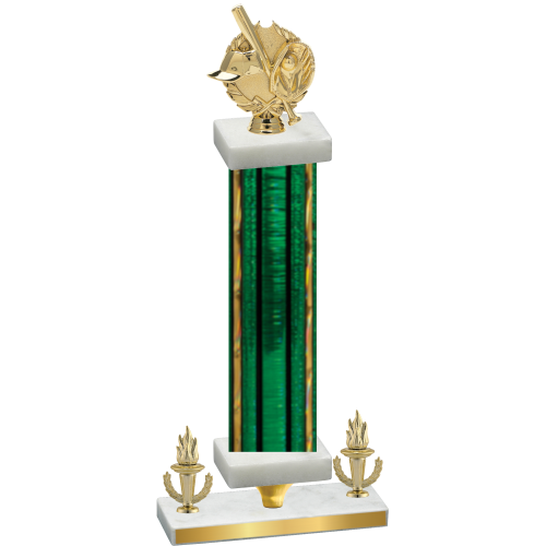 Premium Single Green Glacier Victory Baseball Trophy