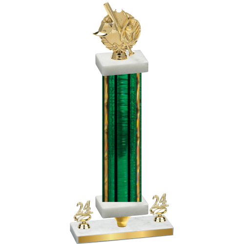 Premium Single Green Glacier Year Baseball Trophy