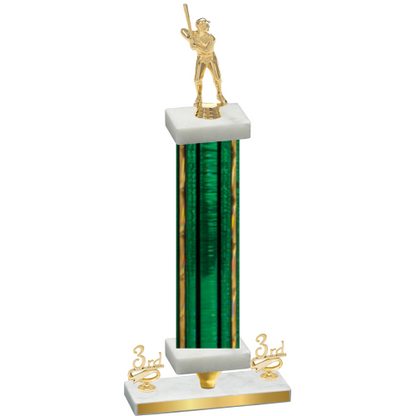 Premium Single Green Glacier Third Place Baseball Trophy
