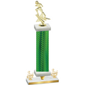 Premium Single Green Carbon Fiber Third Place Football Trophy