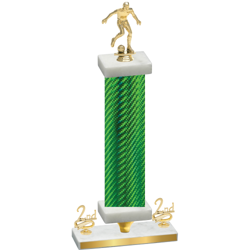 Premium Single Green Carbon Fiber Second Place Soccer Trophy