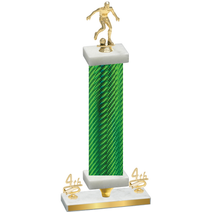 Premium Single Green Carbon Fiber Fourth Place Soccer Trophy