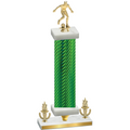 Premium Single Green Carbon Fiber Victory Soccer Trophy