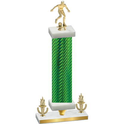 Premium Single Green Carbon Fiber Victory Soccer Trophy