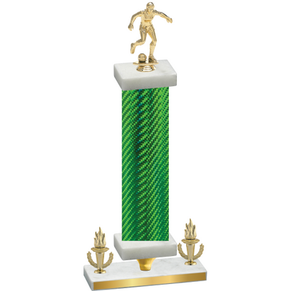 Premium Single Green Carbon Fiber Victory Soccer Trophy