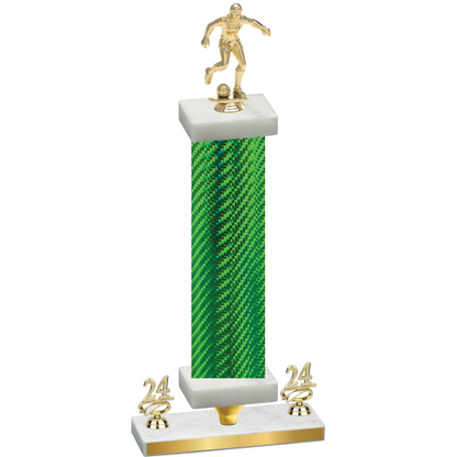 Premium Single Green Carbon Fiber Year Soccer Trophy
