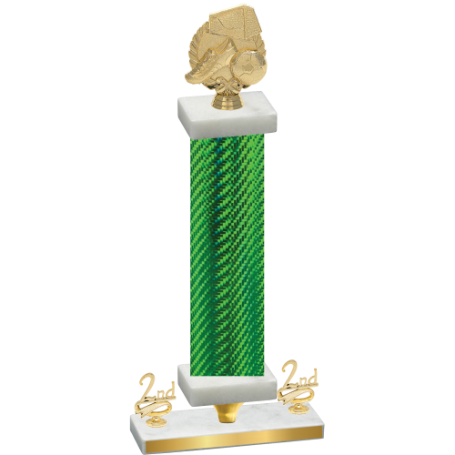 Premium Single Green Carbon Fiber Second Place Soccer Trophy