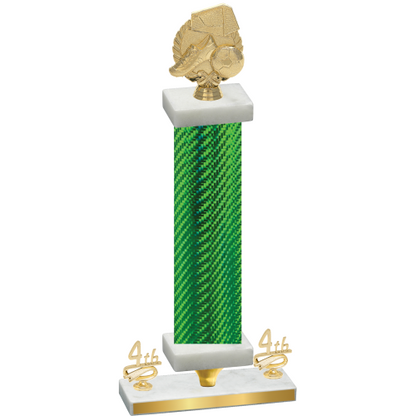 Premium Single Green Carbon Fiber Fourth Place Soccer Trophy
