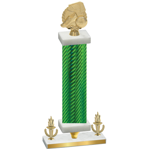 Premium Single Green Carbon Fiber Victory Soccer Trophy