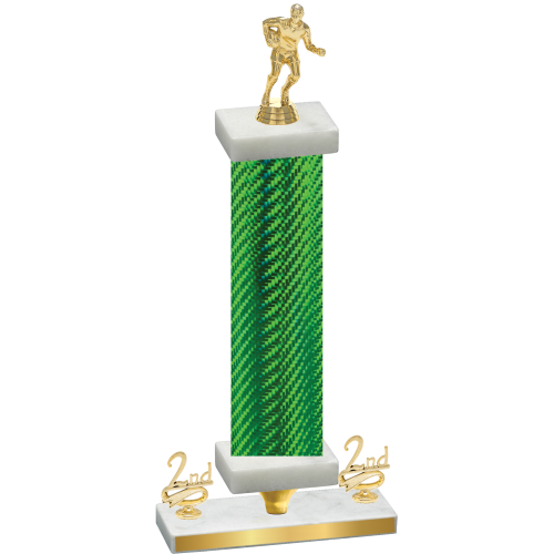 Premium Single Green Carbon Fiber Second Place Rugby Trophy