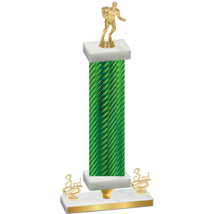 Premium Single Green Carbon Fiber Third Place Rugby Trophy