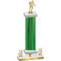 Premium Single Green Carbon Fiber Year Rugby Trophy