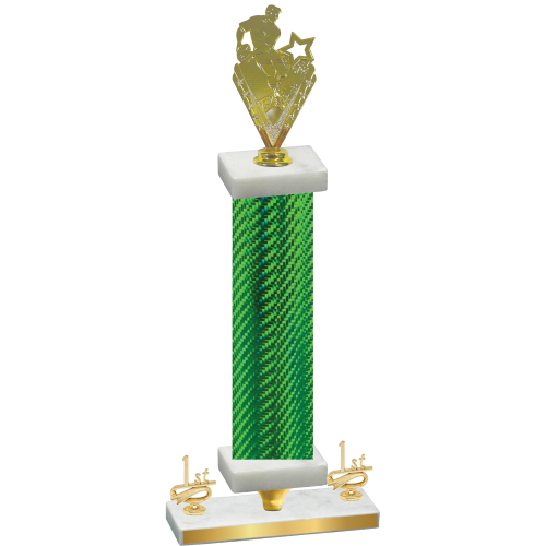 Premium Single Green Carbon Fiber First Place Rugby Trophy