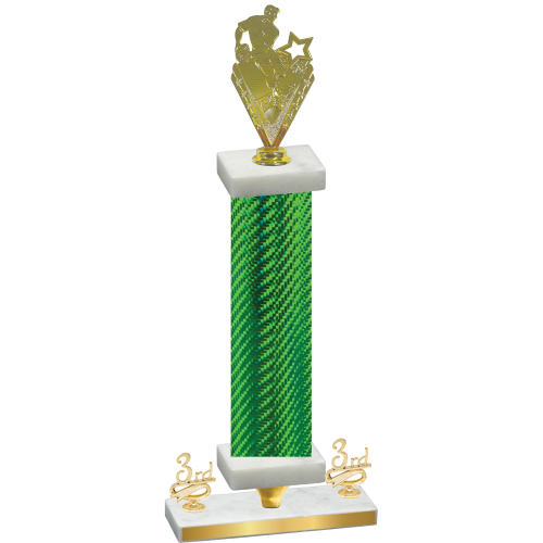Premium Single Green Carbon Fiber Third Place Rugby Trophy