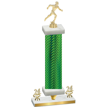 Premium Single Green Carbon Fiber Year Running Trophy