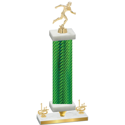 Premium Single Green Carbon Fiber First Place Running Trophy