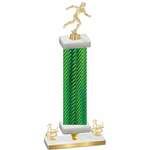 Premium Single Green Carbon Fiber Third Place Running Trophy