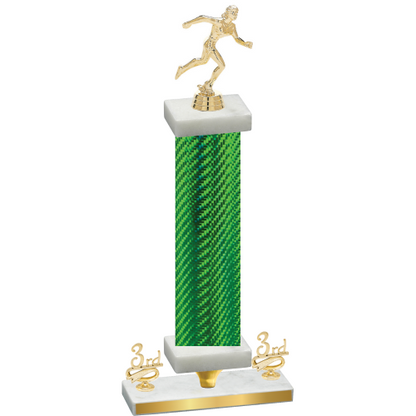 Premium Single Green Carbon Fiber Third Place Running Trophy