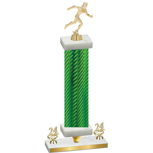 Premium Single Green Carbon Fiber Year Running Trophy