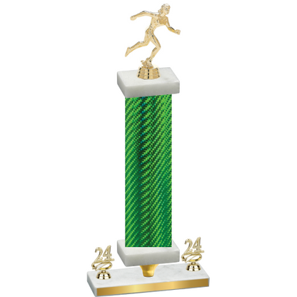 Premium Single Green Carbon Fiber Year Running Trophy
