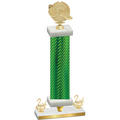 Premium Single Green Carbon Fiber Second Place Running Trophy