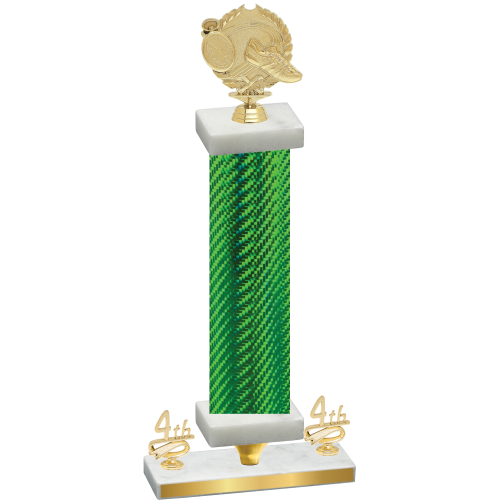 Premium Single Green Carbon Fiber Fourth Place Running Trophy