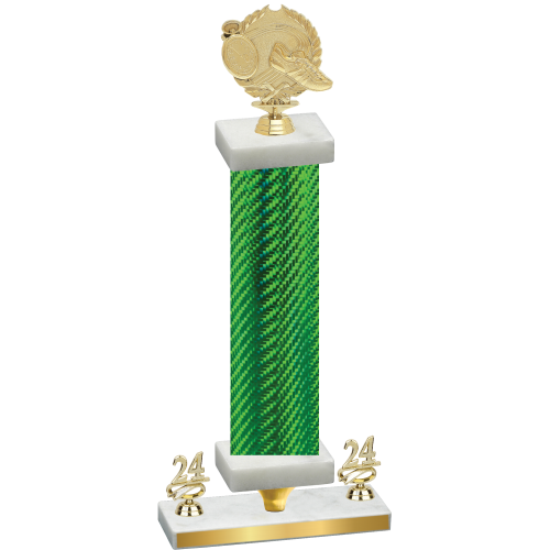 Premium Single Green Carbon Fiber Year Running Trophy