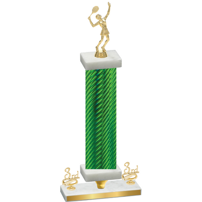 Premium Single Green Carbon Fiber Third Place Tennis Trophy