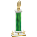 Premium Single Green Carbon Fiber First Place Football Trophy