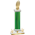 Premium Single Green Carbon Fiber Third Place Football Trophy