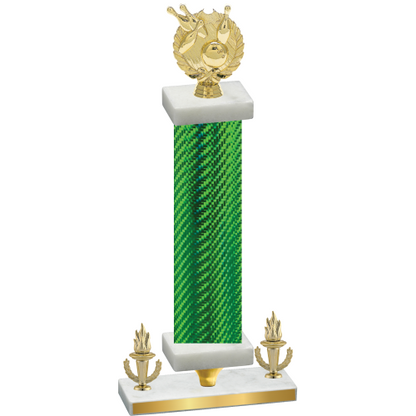 Premium Single Green Carbon Fiber Victory Bowling Trophy