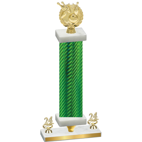 Premium Single Green Carbon Fiber Year Bowling Trophy