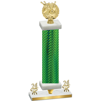 Premium Single Green Carbon Fiber Year Bowling Trophy