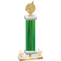 Premium Single Green Carbon Fiber Second Place Volleyball Trophy