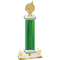 Premium Single Green Carbon Fiber Third Place Volleyball Trophy