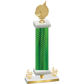 Premium Single Green Carbon Fiber Fourth Place Volleyball Trophy