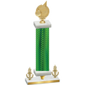Premium Single Green Carbon Fiber Victory Volleyball Trophy