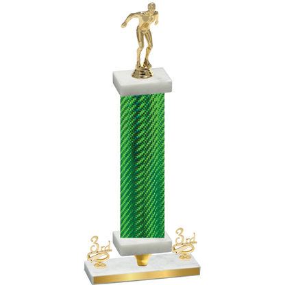 Premium Single Green Carbon Fiber Third Place Swimming Trophy