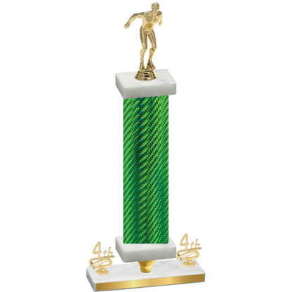 Premium Single Green Carbon Fiber Fourth Place Swimming Trophy