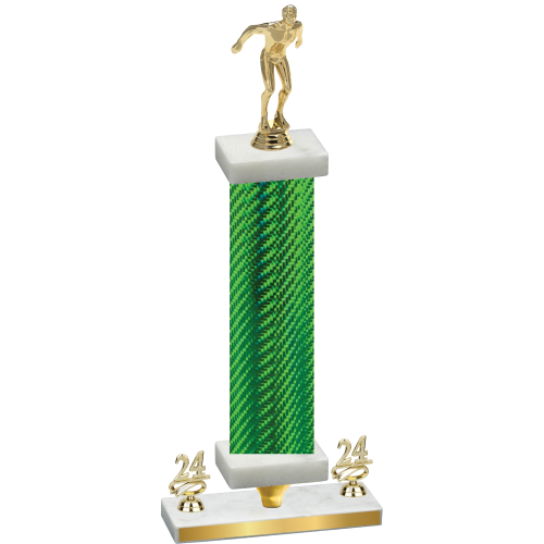 Premium Single Green Carbon Fiber Year Swimming Trophy