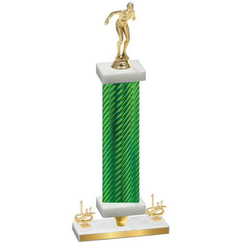 Premium Single Green Carbon Fiber First Place Tennis Trophy