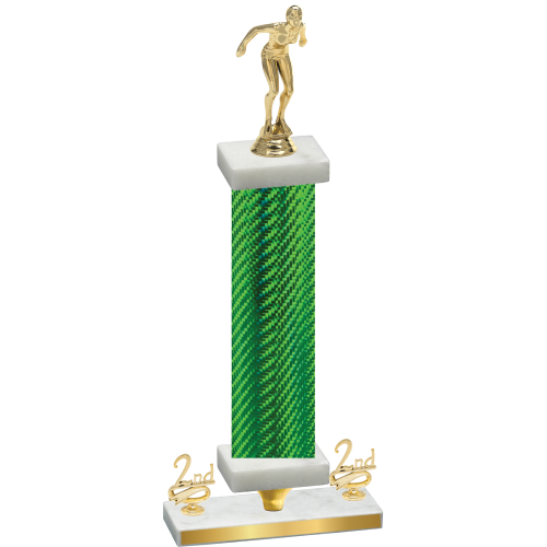 Premium Single Green Carbon Fiber Second Place Tennis Trophy