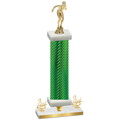 Premium Single Green Carbon Fiber Third Place Tennis Trophy