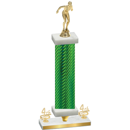 Premium Single Green Carbon Fiber Fourth Place Tennis Trophy